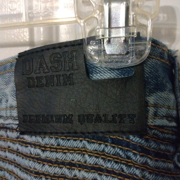 Distressed Jeans Dash Motorbike  Y2K Straight Leg w.Accented Stitching  36 X 32 - Picture 11 of 11